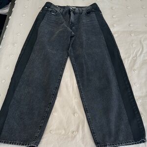 Levi baggy dad Two-Tone Black and Gray Jeans